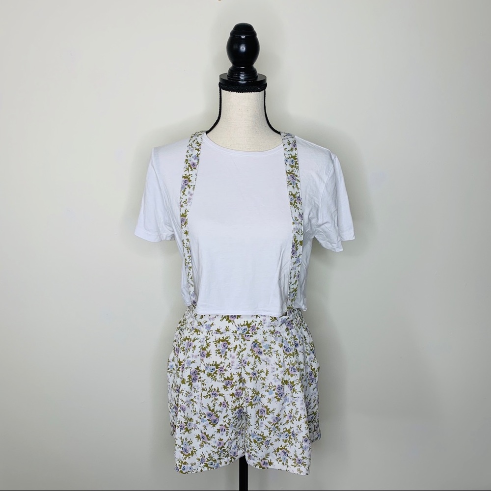 Kimchi Blue • Purple Floral Overalls - Picture 2 of 8